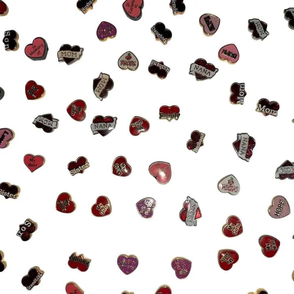 Lot 120+ Locket Charms Heart-Shaped Love Family Mom Dad Son Daughter Nana